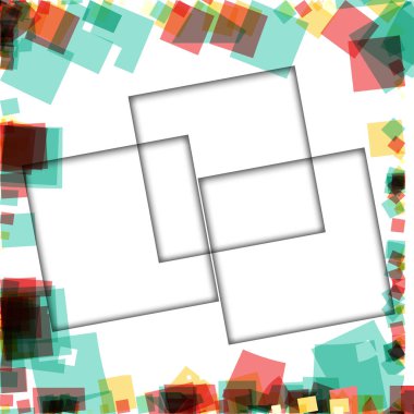 Renkli fotoğraf çerçeveleri, vektör çizimleri. beyaz bir arka plan üzerinde izole edilmiş çeşitli renkler ve saydam desenler ile kare kenarlıklar