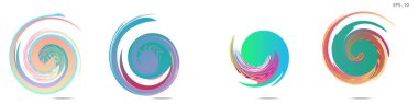 Modern soyut grafik öğelerinin toplanması. Girdap vektör arka planı. Logo tasarımı, broşürler veya sunumlar için şablonlar. Vektör çizimi