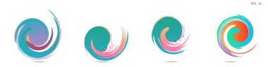 Modern soyut grafik öğelerinin toplanması. Girdap vektör arka planı. Logo tasarımı, broşürler veya sunumlar için şablonlar. Vektör çizimi