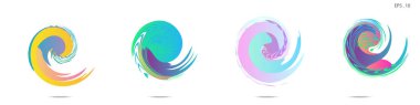 Modern soyut grafik öğelerinin toplanması. Girdap vektör arka planı. Logo tasarımı, broşürler veya sunumlar için şablonlar. Vektör çizimi