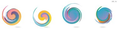 Modern soyut grafik öğelerinin toplanması. Girdap vektör arka planı. Logo tasarımı, broşürler veya sunumlar için şablonlar. Vektör çizimi