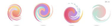 Modern soyut grafik öğelerinin toplanması. Girdap vektör arka planı. Logo tasarımı, broşürler veya sunumlar için şablonlar. Vektör çizimi