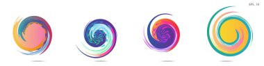 Modern soyut grafik öğelerinin toplanması. Girdap vektör arka planı. Logo tasarımı, broşürler veya sunumlar için şablonlar. Vektör çizimi