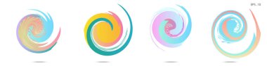 Modern soyut grafik öğelerinin toplanması. Girdap vektör arka planı. Logo tasarımı, broşürler veya sunumlar için şablonlar. Vektör çizimi