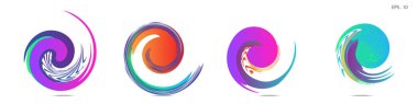 Modern soyut grafik öğelerinin toplanması. Girdap vektör arka planı. Logo tasarımı, broşürler veya sunumlar için şablonlar. Vektör çizimi