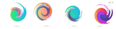 Modern soyut grafik öğelerinin toplanması. Girdap vektör arka planı. Logo tasarımı, broşürler veya sunumlar için şablonlar. Vektör çizimi
