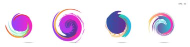 Modern soyut grafik öğelerinin toplanması. Girdap vektör arka planı. Logo tasarımı, broşürler veya sunumlar için şablonlar. Vektör çizimi
