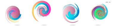 Modern soyut grafik öğelerinin toplanması. Girdap vektör arka planı. Logo tasarımı, broşürler veya sunumlar için şablonlar. Vektör çizimi