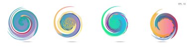 Modern soyut grafik öğelerinin toplanması. Girdap vektör arka planı. Logo tasarımı, broşürler veya sunumlar için şablonlar. Vektör çizimi