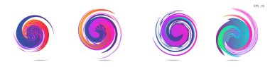 Modern soyut grafik öğelerinin toplanması. Girdap vektör arka planı. Logo tasarımı, broşürler veya sunumlar için şablonlar. Vektör çizimi