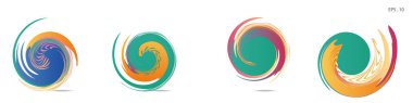 Modern soyut grafik öğelerinin toplanması. Girdap vektör arka planı. Logo tasarımı, broşürler veya sunumlar için şablonlar. Vektör çizimi