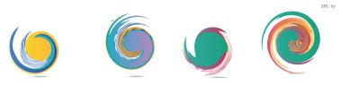 Modern soyut grafik öğelerinin toplanması. Girdap vektör arka planı. Logo tasarımı, broşürler veya sunumlar için şablonlar. Vektör çizimi