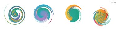 Modern soyut grafik öğelerinin toplanması. Girdap vektör arka planı. Logo tasarımı, broşürler veya sunumlar için şablonlar. Vektör çizimi