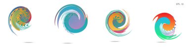 Modern soyut grafik öğelerinin toplanması. Girdap vektör arka planı. Logo tasarımı, broşürler veya sunumlar için şablonlar. Vektör çizimi