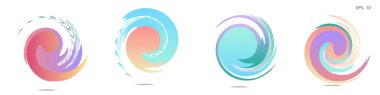 Modern soyut grafik öğelerinin toplanması. Girdap vektör arka planı. Logo tasarımı, broşürler veya sunumlar için şablonlar. Vektör çizimi