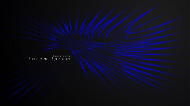 Dalgalı fütüristik mavi çizgilerin soyut arka planı. Mavi çizgi soyut vektörün arka planını oluşturur