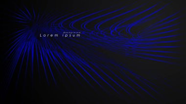 Dalgalı fütüristik mavi çizgilerin soyut arka planı. Mavi çizgi soyut vektörün arka planını oluşturur