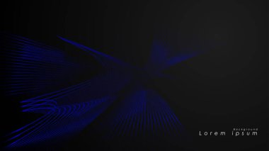 Dalgalı fütüristik mavi çizgilerin soyut arka planı. Mavi çizgi soyut vektörün arka planını oluşturur