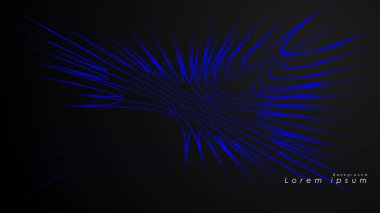 Dalgalı fütüristik mavi çizgilerin soyut arka planı. Mavi çizgi soyut vektörün arka planını oluşturur