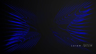 Dalgalı fütüristik mavi çizgilerin soyut arka planı. Mavi çizgi soyut vektörün arka planını oluşturur