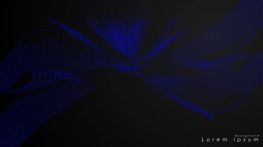 Dalgalı fütüristik mavi çizgilerin soyut arka planı. Mavi çizgi soyut vektörün arka planını oluşturur