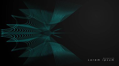 Dalgalı fütüristik mavi çizgilerin soyut arka planı