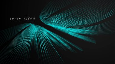 Dalgalı fütüristik mavi çizgilerin soyut arka planı