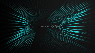 Dalgalı fütüristik mavi çizgilerin soyut arka planı