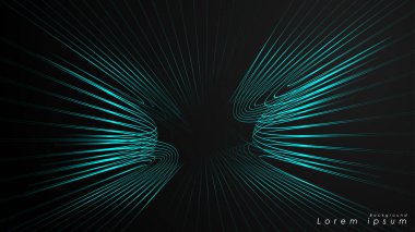 Dalgalı fütüristik mavi çizgilerin soyut arka planı