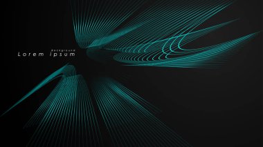 Dalgalı fütüristik mavi çizgilerin soyut arka planı