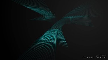 Dalgalı fütüristik mavi çizgilerin soyut arka planı