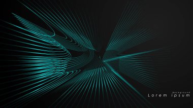 Dalgalı fütüristik mavi çizgilerin soyut arka planı