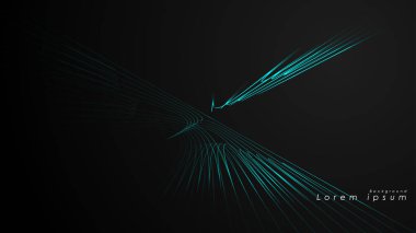 Dalgalı fütüristik mavi çizgilerin soyut arka planı