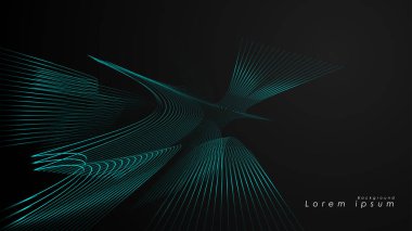 Dalgalı fütüristik mavi çizgilerin soyut arka planı