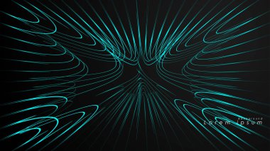 Dalgalı fütüristik mavi çizgilerin soyut arka planı