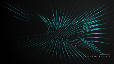 Dalgalı fütüristik mavi çizgilerin soyut arka planı