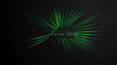 Dalgalı fütüristik yeşil çizgilerin soyut arka planı