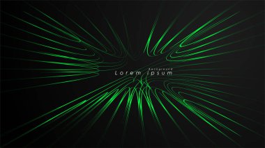 Dalgalı fütüristik yeşil çizgilerin soyut arka planı