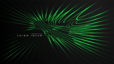 Dalgalı fütüristik yeşil çizgilerin soyut arka planı