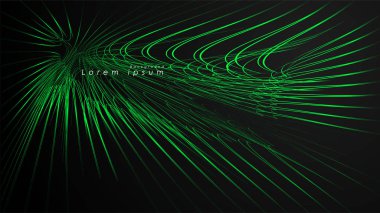 Dalgalı fütüristik yeşil çizgilerin soyut arka planı