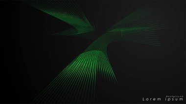 Dalgalı fütüristik yeşil çizgilerin soyut arka planı