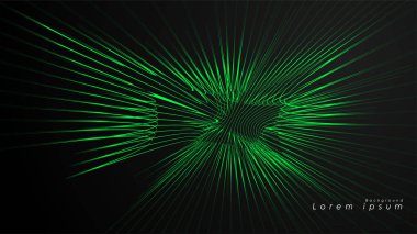 Dalgalı fütüristik yeşil çizgilerin soyut arka planı