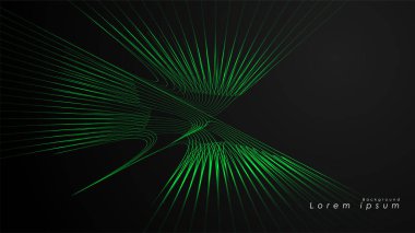 Dalgalı fütüristik yeşil çizgilerin soyut arka planı