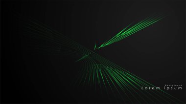 Dalgalı fütüristik yeşil çizgilerin soyut arka planı