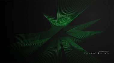 Dalgalı fütüristik yeşil çizgilerin soyut arka planı