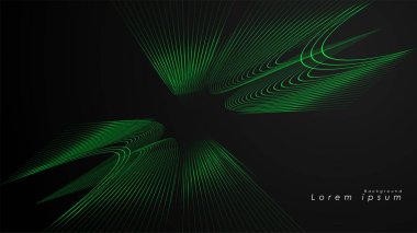 Dalgalı fütüristik yeşil çizgilerin soyut arka planı
