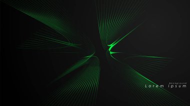 Dalgalı fütüristik yeşil çizgilerin soyut arka planı