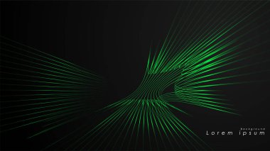 Dalgalı fütüristik yeşil çizgilerin soyut arka planı