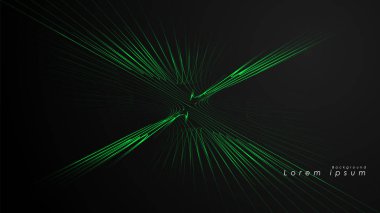 Dalgalı fütüristik yeşil çizgilerin soyut arka planı