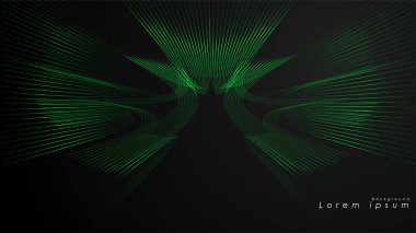 Dalgalı fütüristik yeşil çizgilerin soyut arka planı